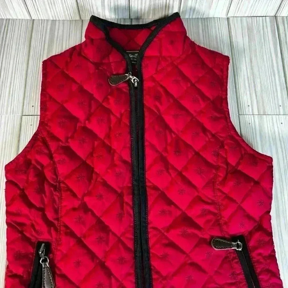 Eddie Bauer Kids Size S Red/black down filled embroirdered snowflate zippers ves - Picture 4 of 14